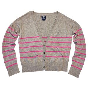 American Eagle Pink‎ Striped Wool Blend Cardigan Womens Large Preppy Y2k 2000s